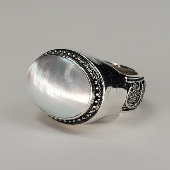 Lori Bonn Moonstone Filigree Sterling Silver Ring, Size 7 - Picture 1 of 9